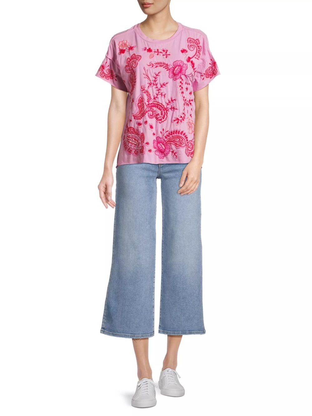 Johnny Was Cassia Raw Detail Swing Tee - Picture 4 of 9